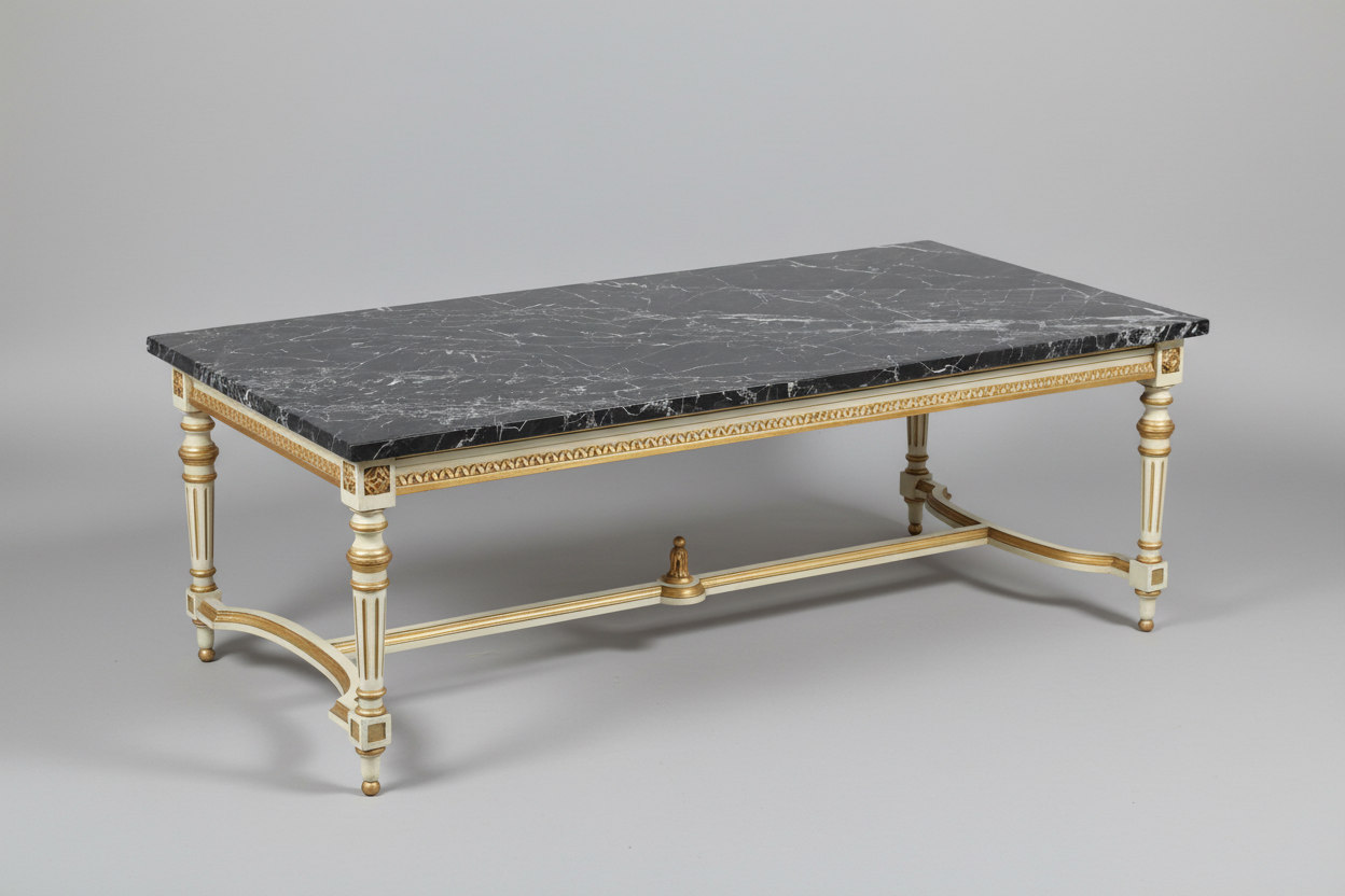 Neoclassical or Louis XVI style marble topped Coffee Table