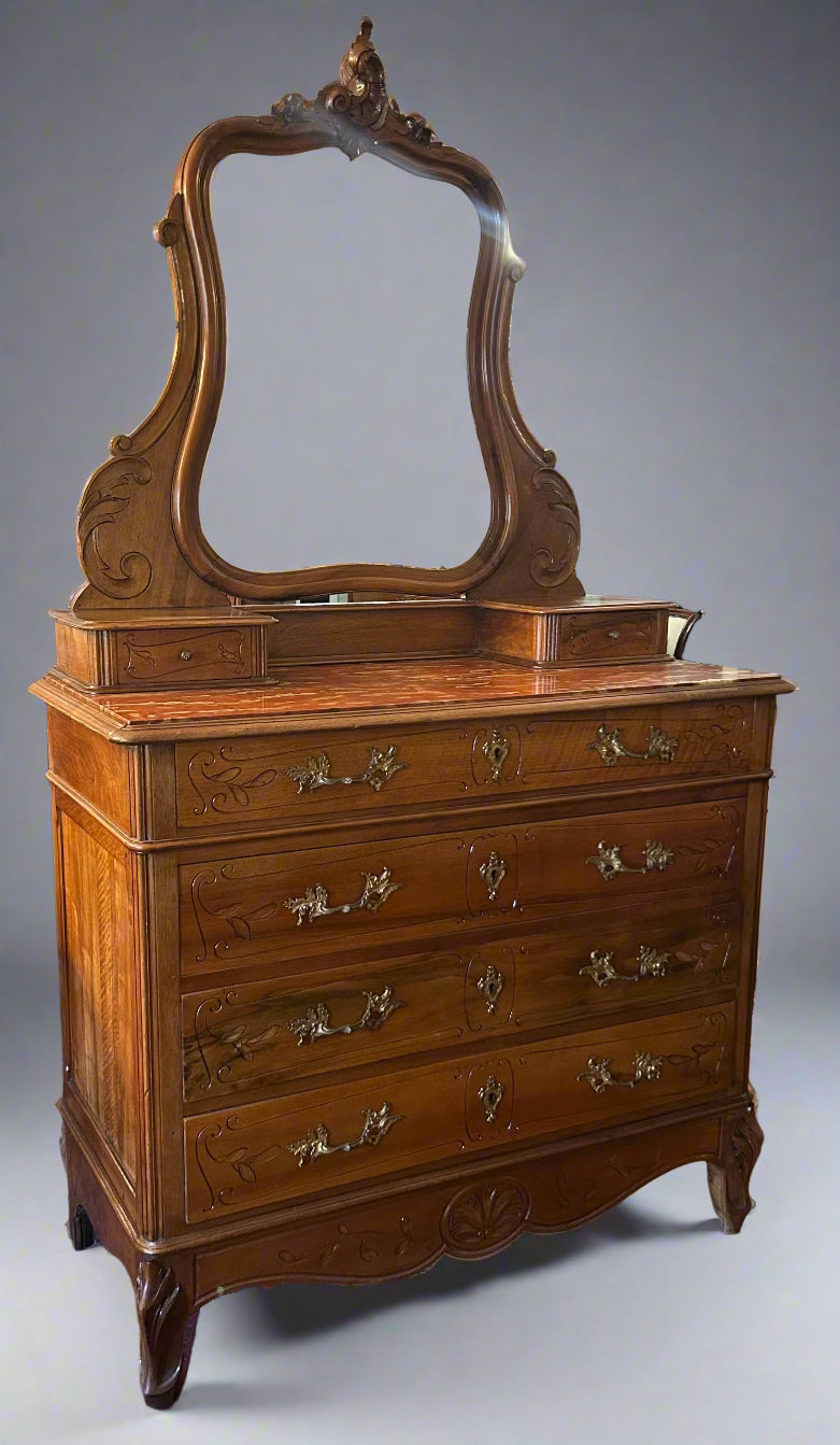 19th Century Continental walnut Dressing Chest/Commode