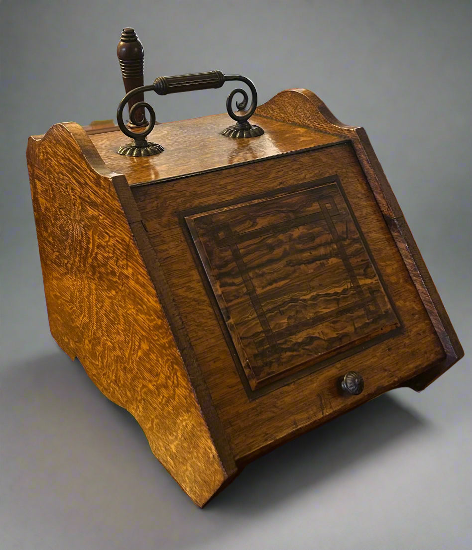 Edwardian oak Coal Scuttle