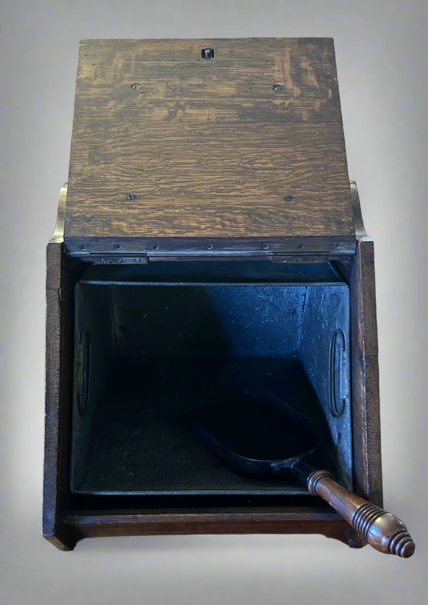 Edwardian oak Coal Scuttle