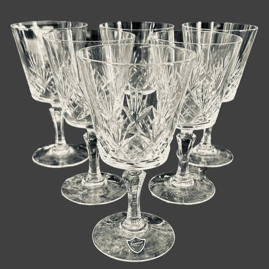 Somerset cut crystal Red Wine Glasses