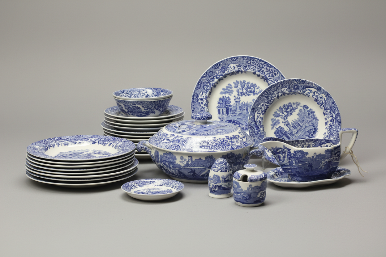 Copeland Spode Blue Italian Design 8 place setting Dinner Service