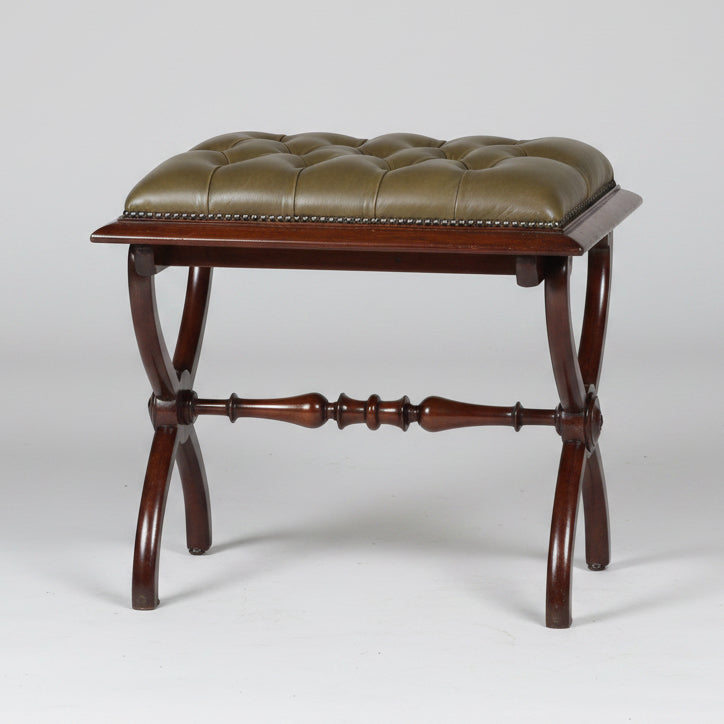 Victorian rosewood leather upholstered Stool