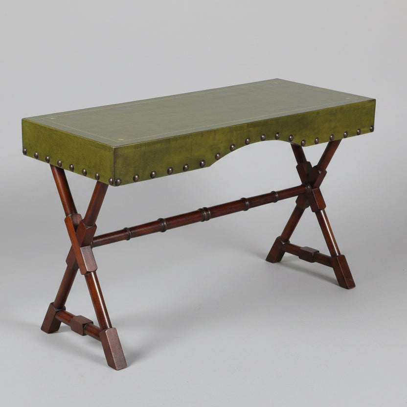 Leather clad and mahogany Writing Table - SOLD