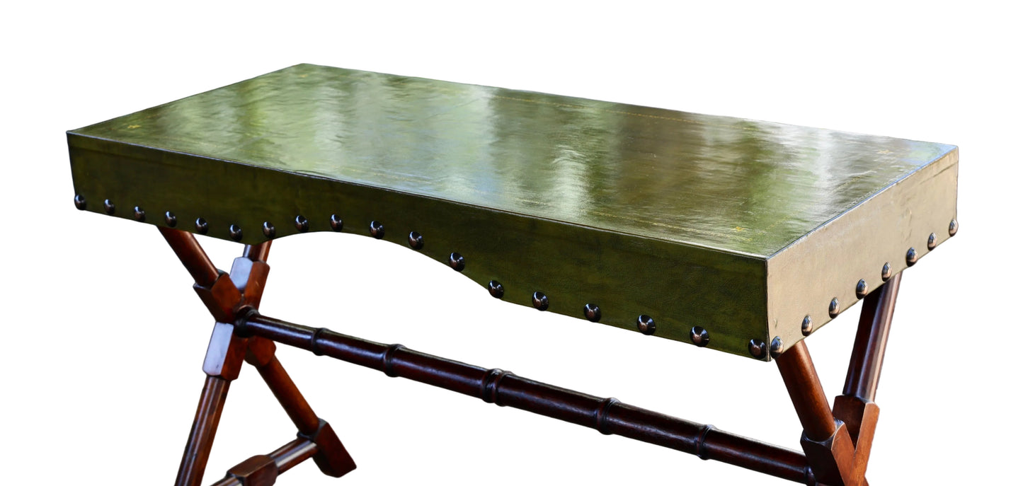 Leather clad and mahogany Writing Table - SOLD