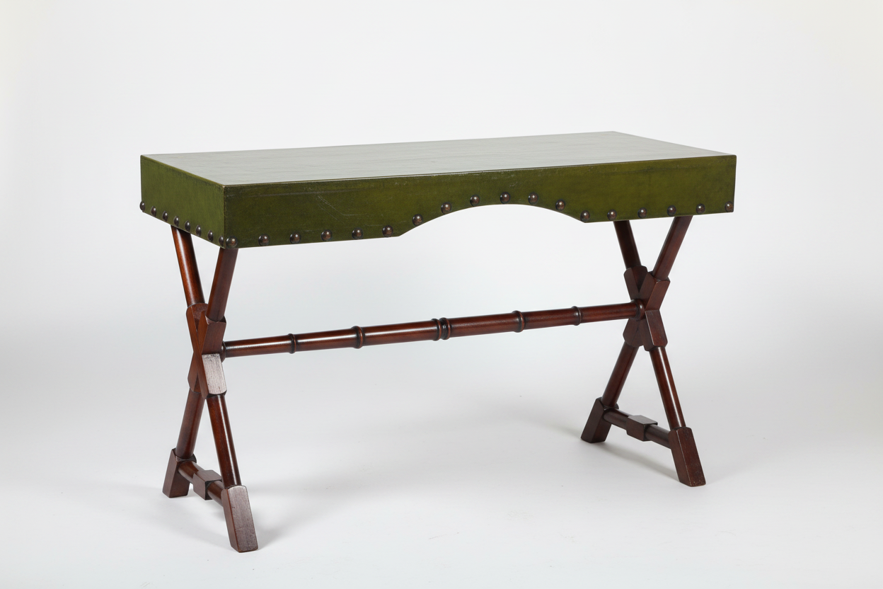 Leather clad and mahogany Writing Table - SOLD