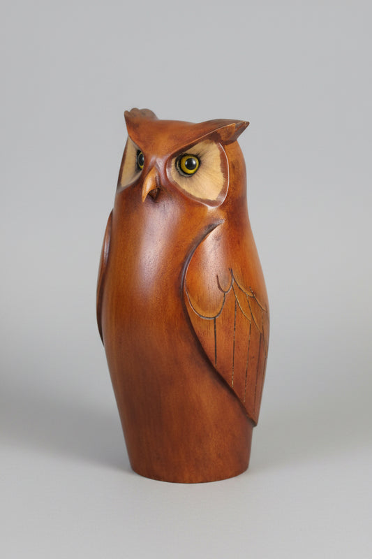 Feathers of Knysna hand carved wooden Owl