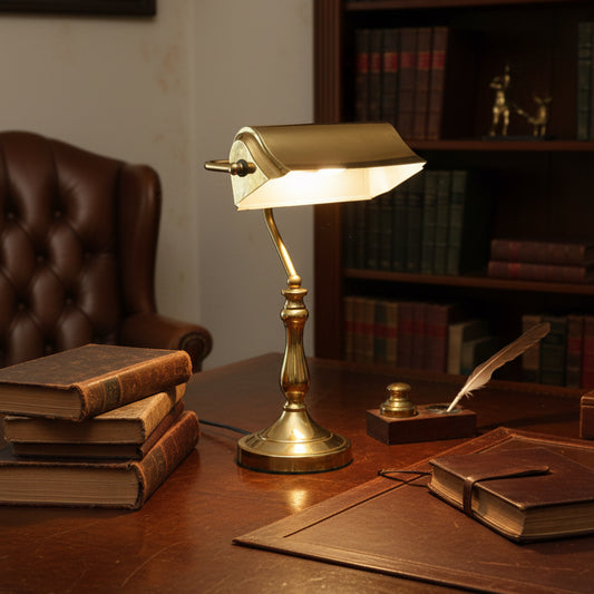 Brass Bankers Lamp