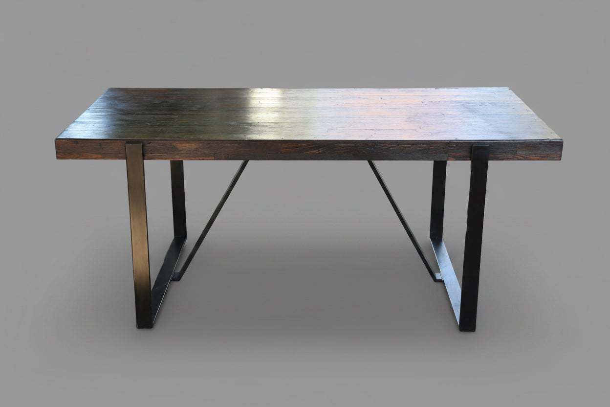 Contemporary 6 seater Dining Table, with metal base.