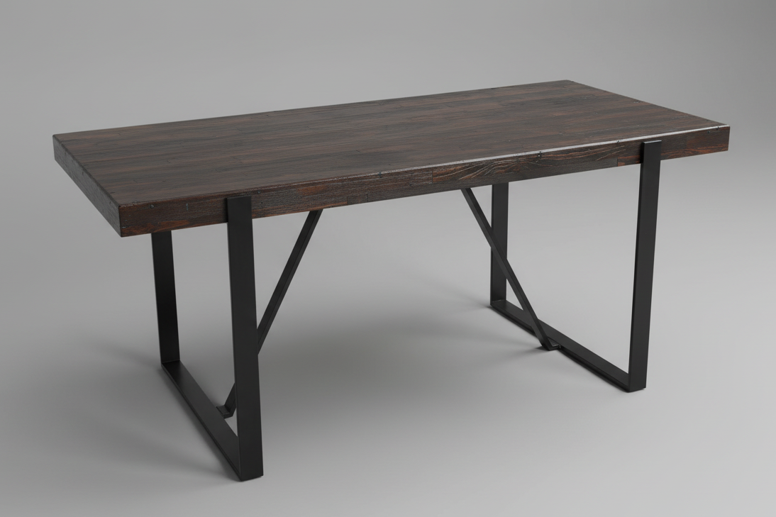 Contemporary 6 seater Dining Table, with metal base.