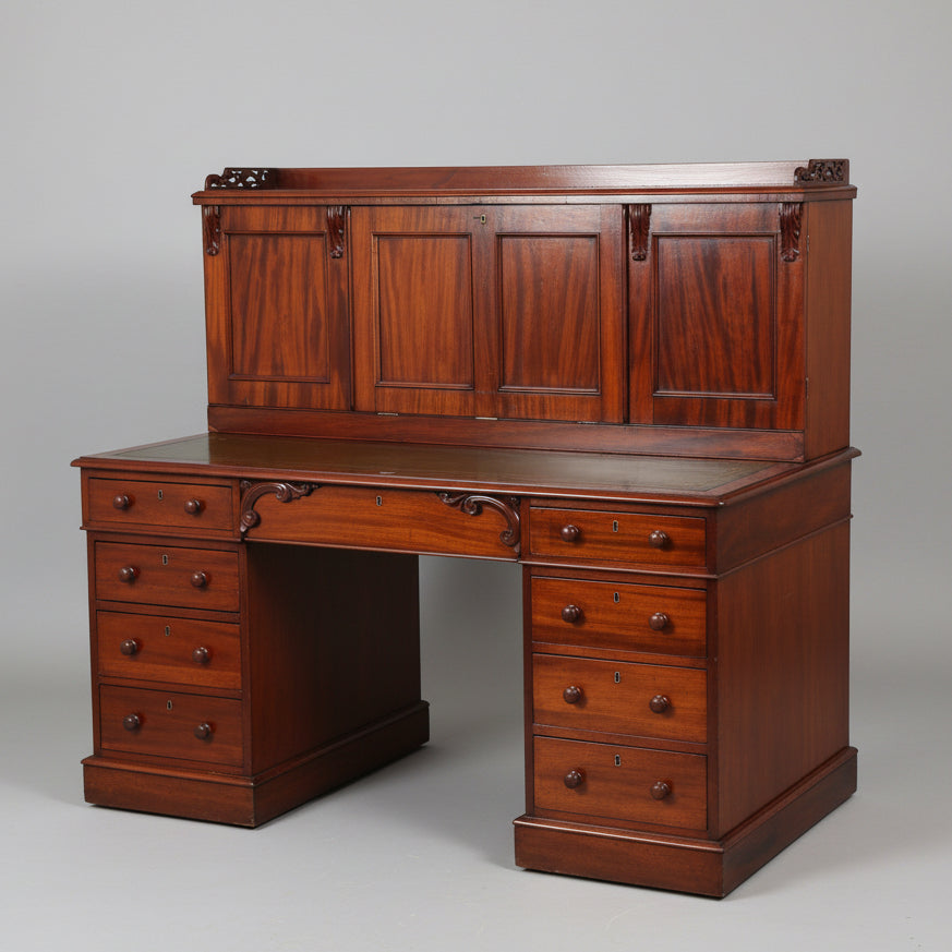 Rare Victorian mahogany Pedestal Cabinet Desk