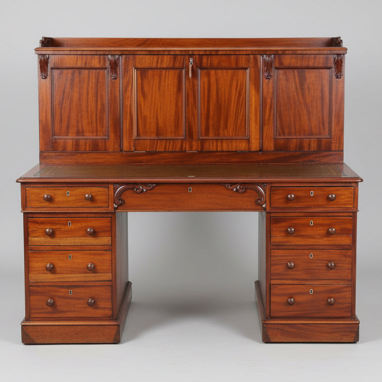Rare Victorian mahogany Pedestal Cabinet Desk