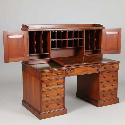 Rare Victorian mahogany Pedestal Cabinet Desk
