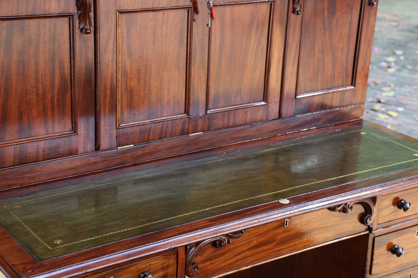Rare Victorian mahogany Pedestal Cabinet Desk