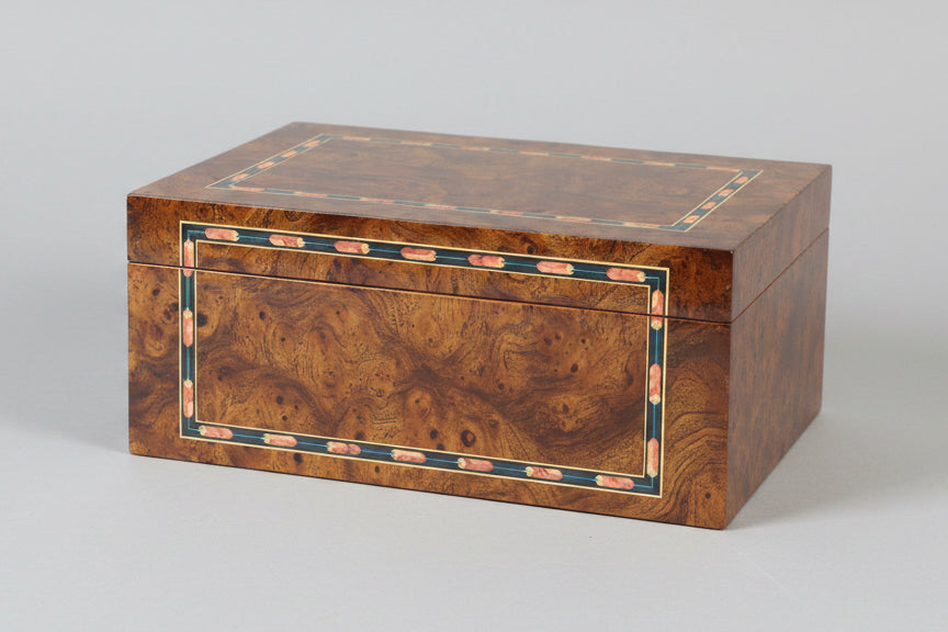 Vintage Italian burlwood Cigar Humidor, circa 1980s