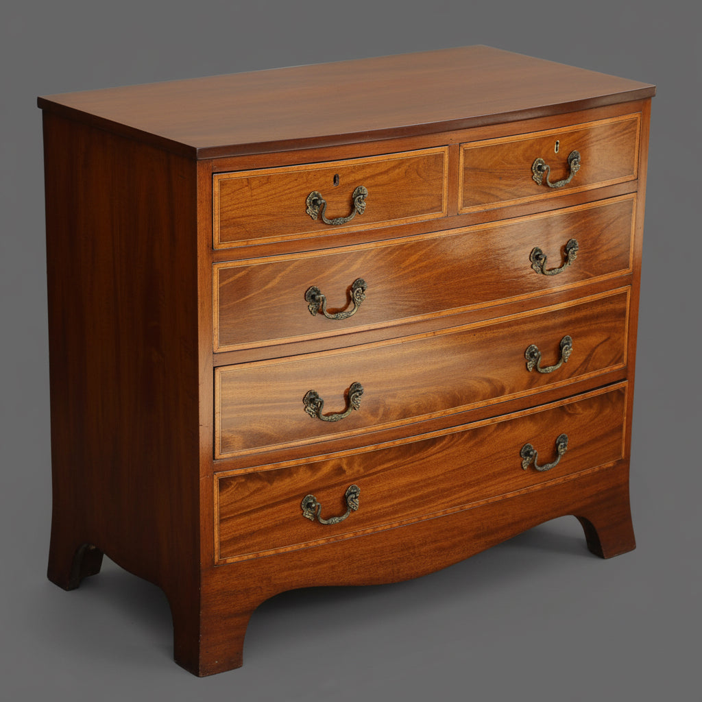 Beautiful small Victorian mahogany bow-front Chest of Drawers