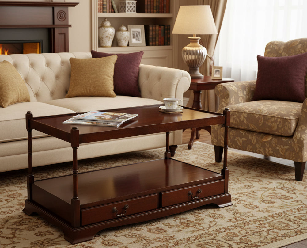 Two tier Georgian style mahogany Coffee Table -SOLD