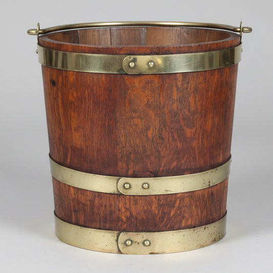 Early 20th Century oak and brass bound Peat Bucket - SOLD in two minutes