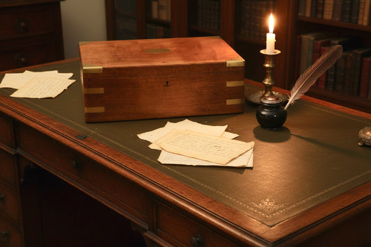 Victorian oak Military Document Box