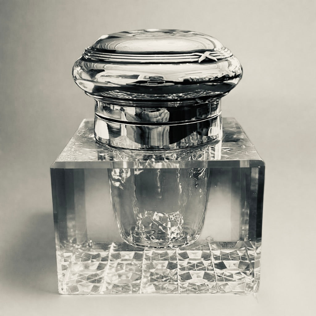An Edwardian silver topped Inkwell.