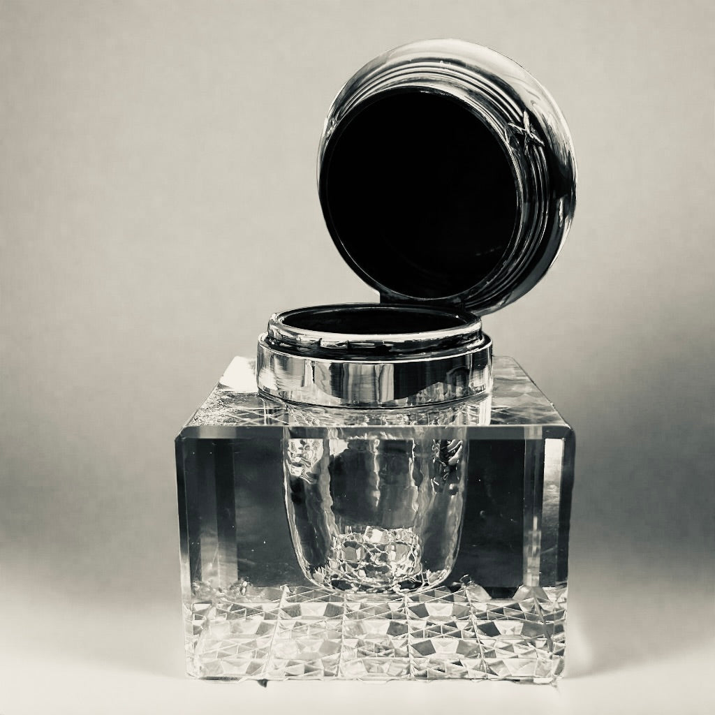 An Edwardian silver topped Inkwell.