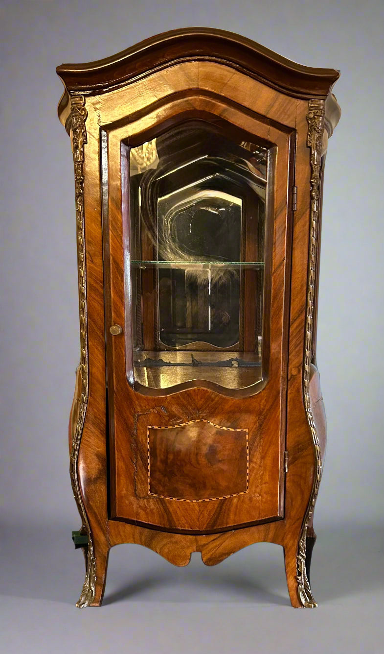 Louis XV style Walnut Table Display Cabinet