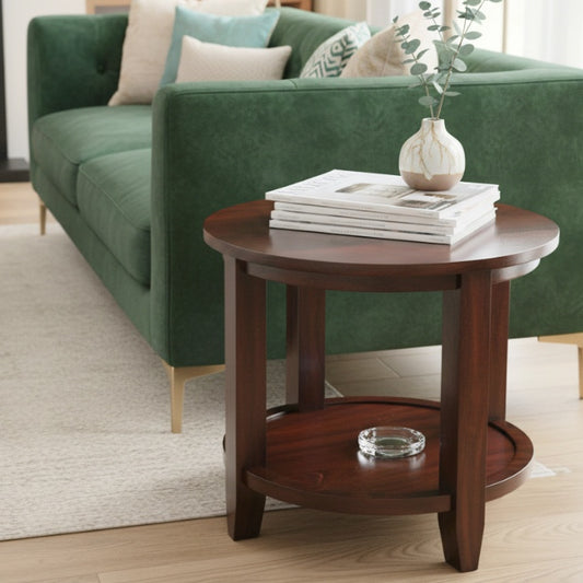 Contemporary mahogany two tier Side Table - RESERVED