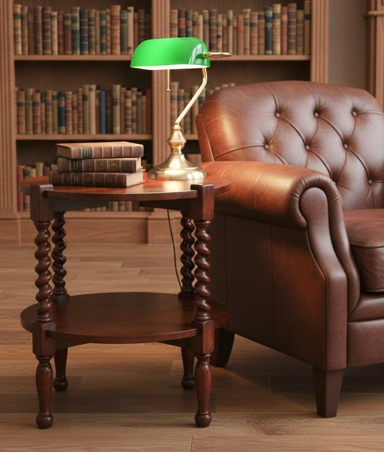 1920's Teak barley twist two tier Occasional Table