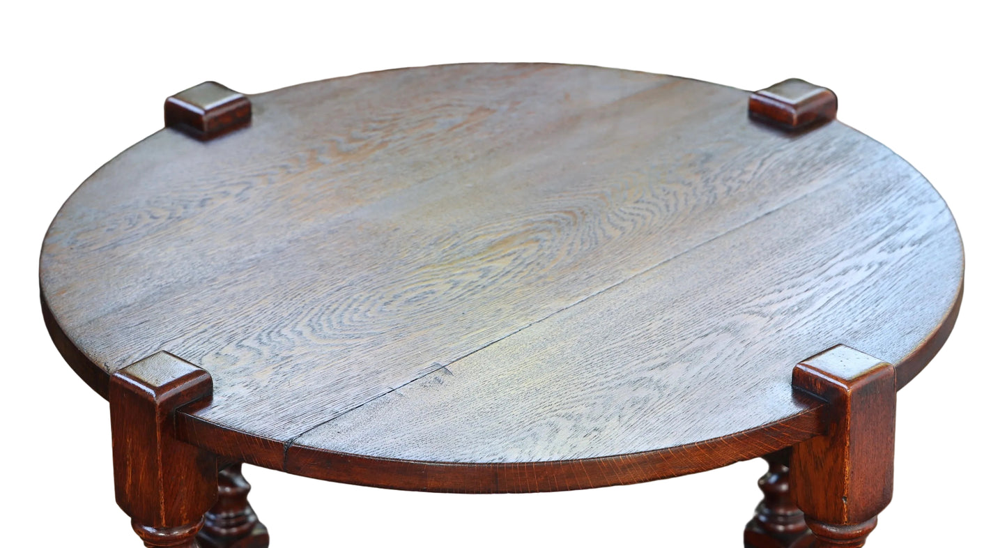 1920's Teak barley twist two tier Occasional Table