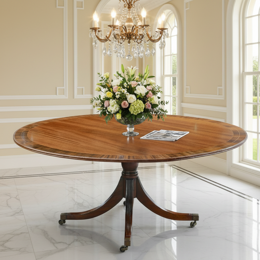 Regency style mahogany and rosewood tilt-top Centre Table/ Dining Table