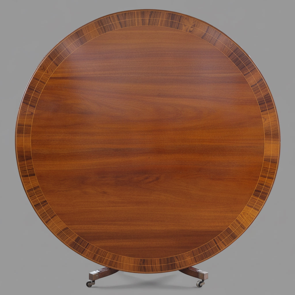 Regency style mahogany and rosewood tilt-top Centre Table/ Dining Table