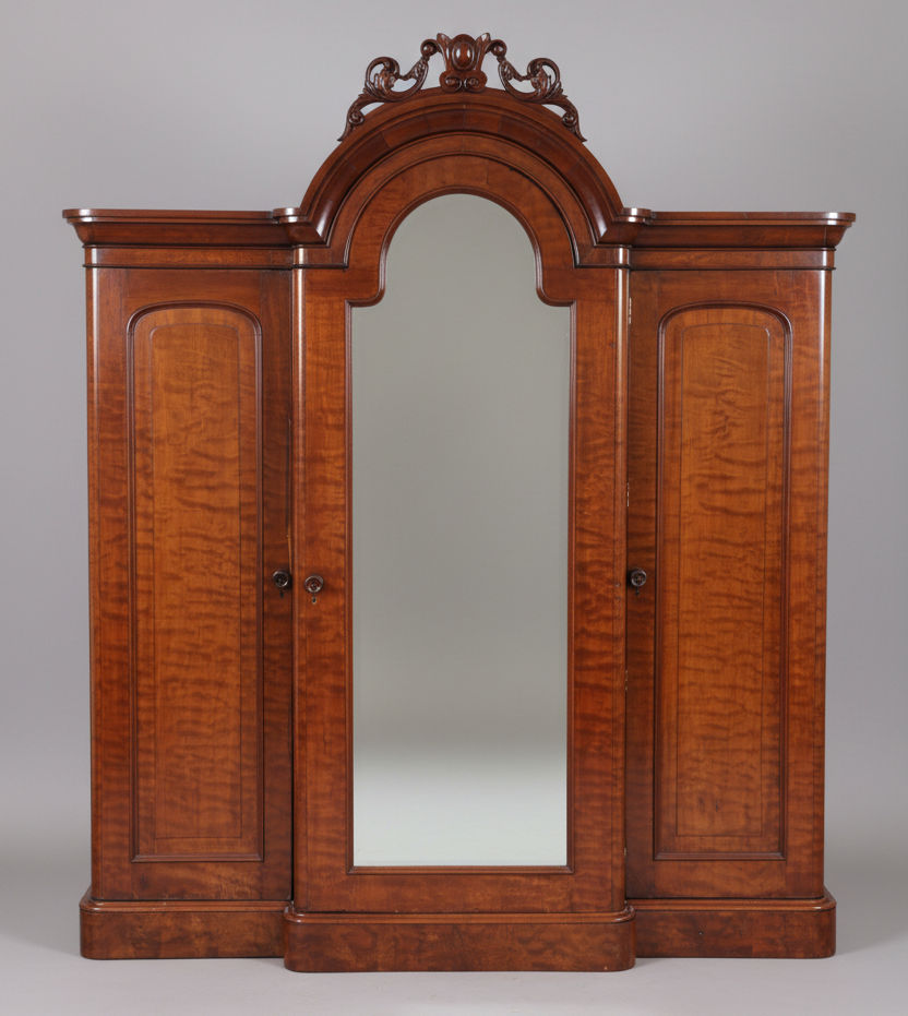 Victorian mahogany three door Wardrobe