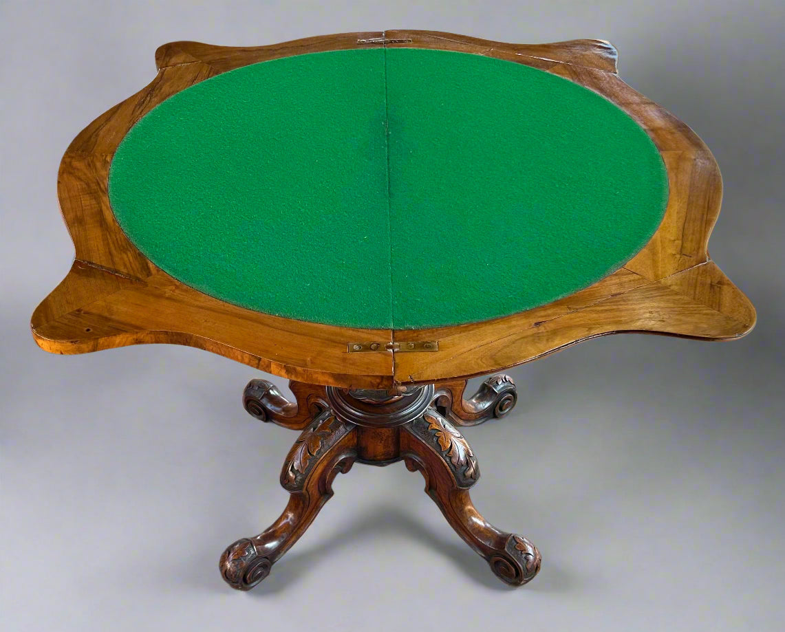 Victorian burr walnut Card Table