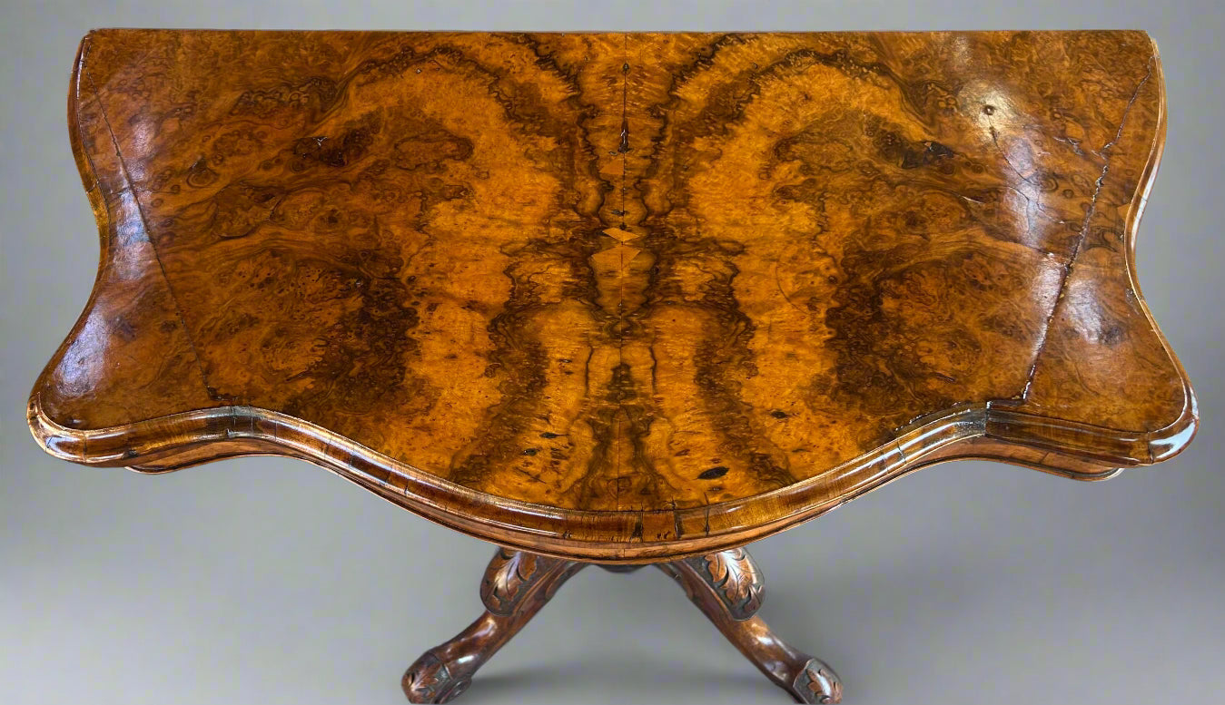 Victorian burr walnut Card Table