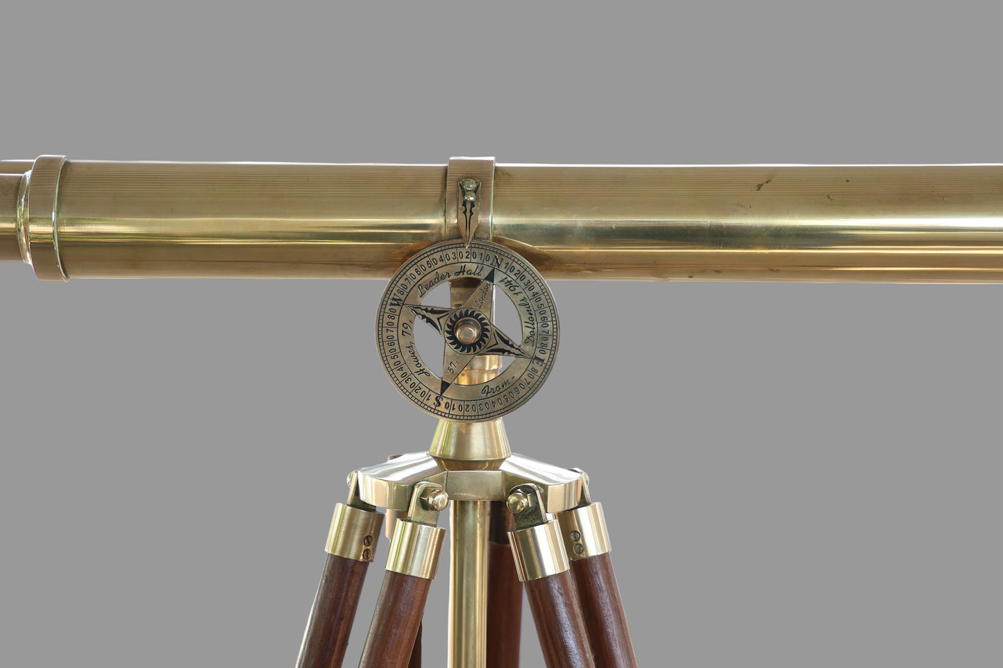 20th Century Brass Telescope on adjustable Brass and Wood Tripod - SOLD