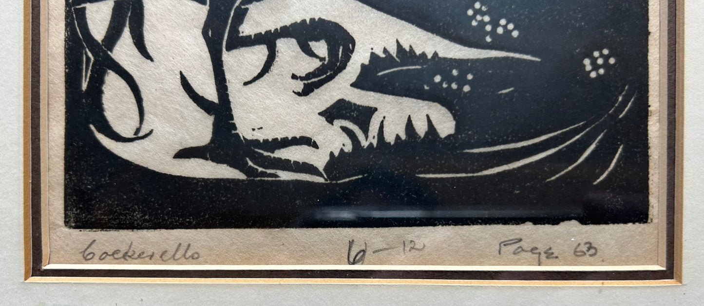 Frederick Hutchison PAGE - Linocut - Cockerello
