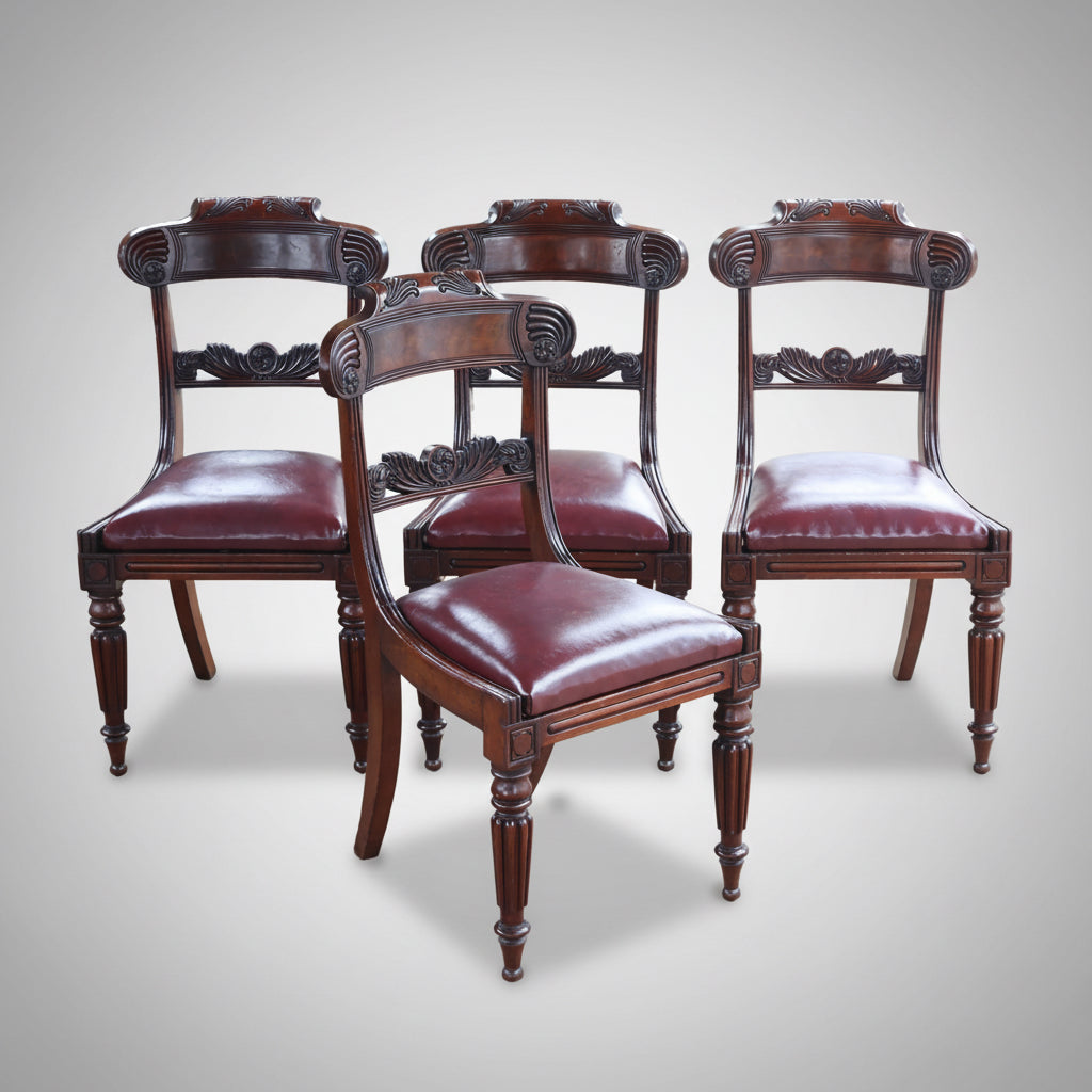 Set of four William IV Mahogany Dining Chairs
