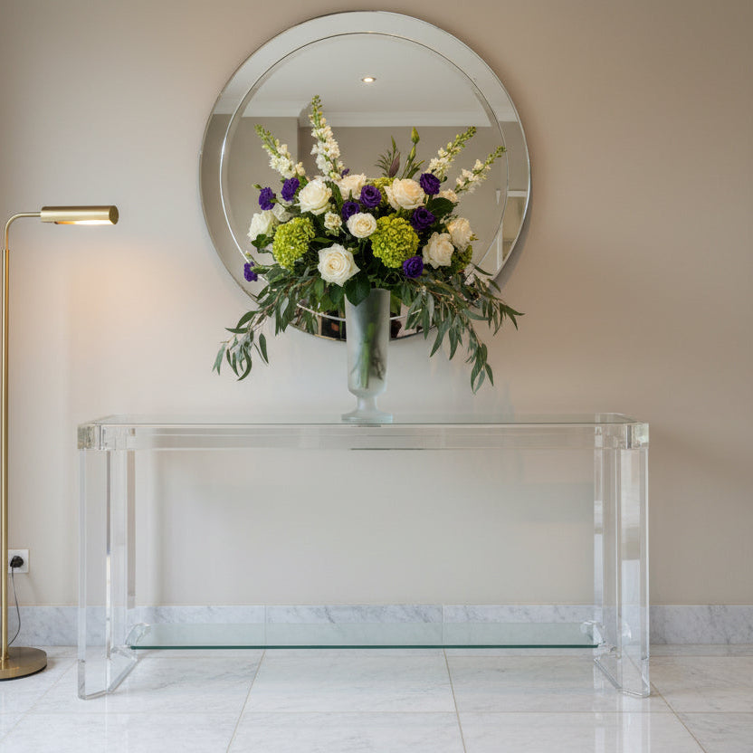 Late 20th Century Glass and Lucite Console Table