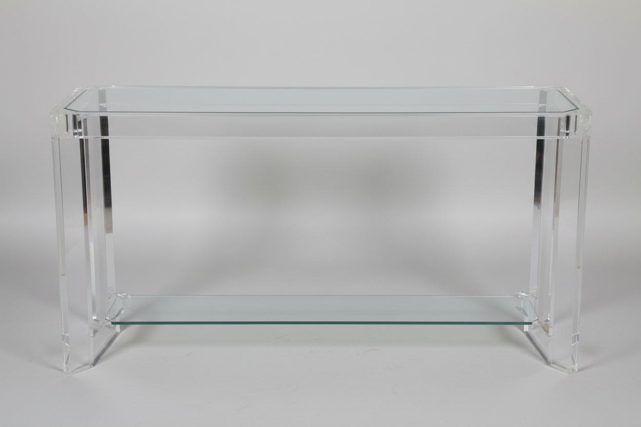 Late 20th Century Glass and Lucite Console Table
