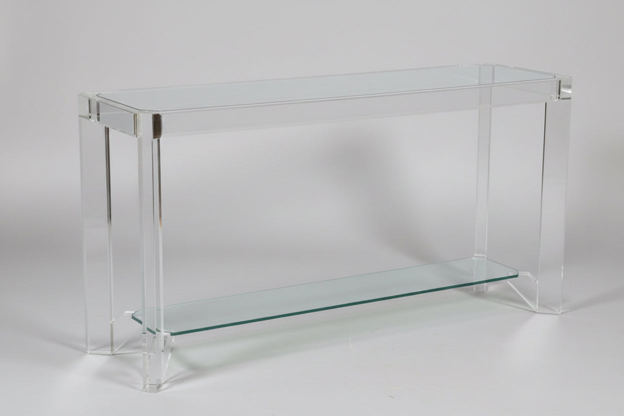 Late 20th Century Glass and Lucite Console Table