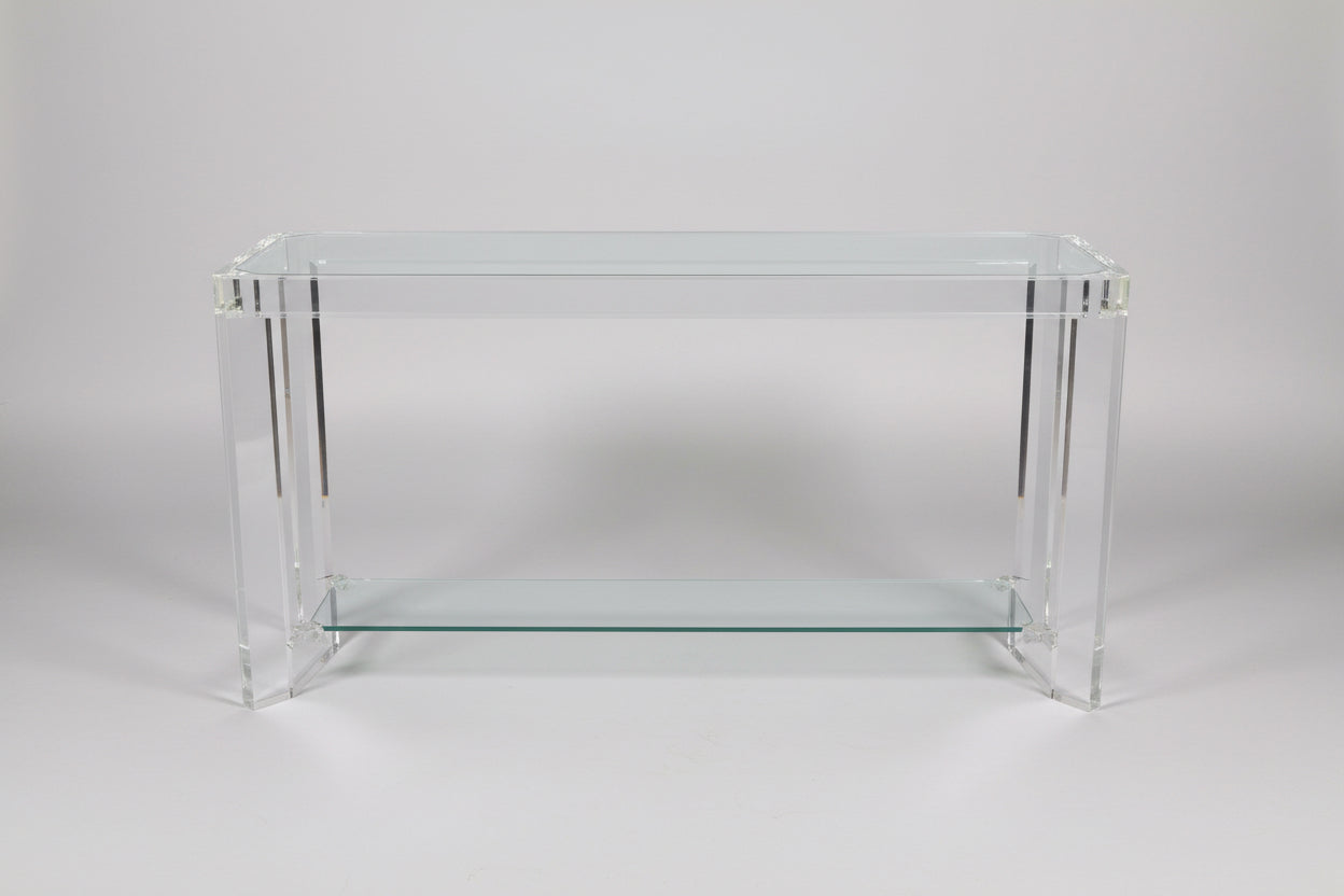 Late 20th Century Glass and Lucite Console Table