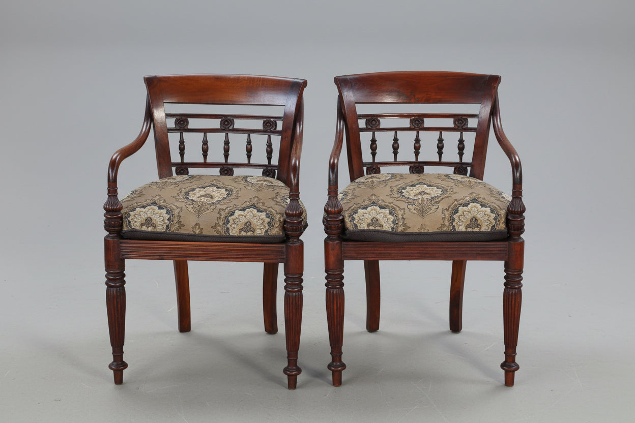 Pair of Regency style mahogany Open Armchairs