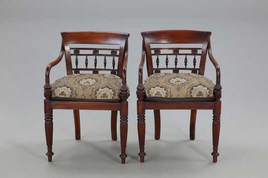 Pair of Regency style mahogany Open Armchairs