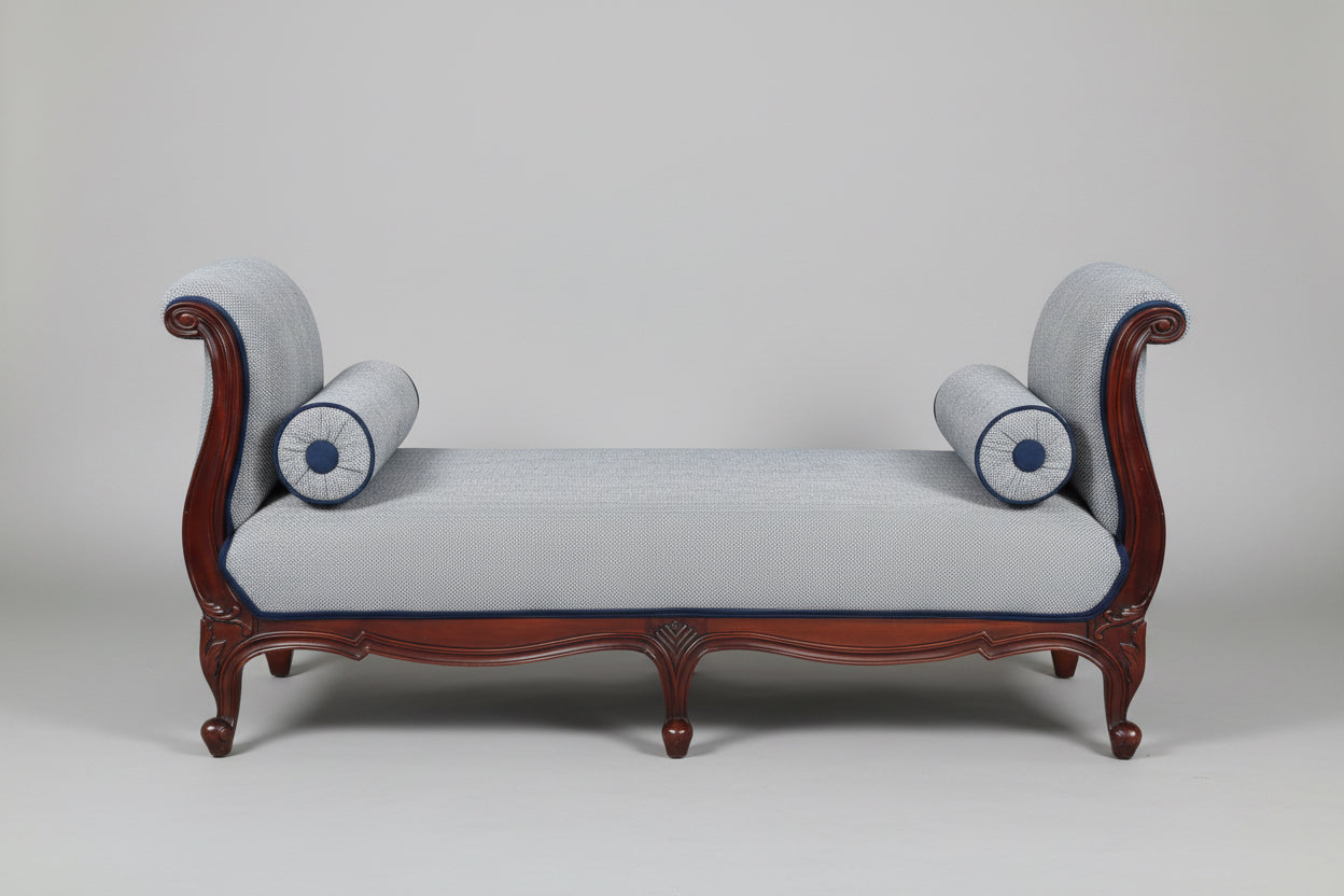 House & Haven carved mahogany Bed-end Seat