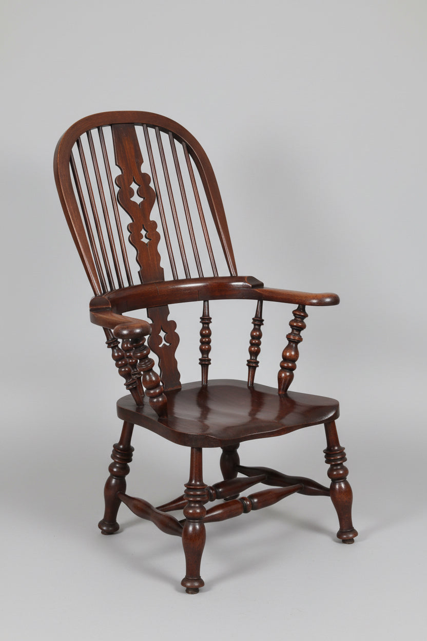 Antique Yorkshire Broard Arm Windsor Chair - reduced in height
