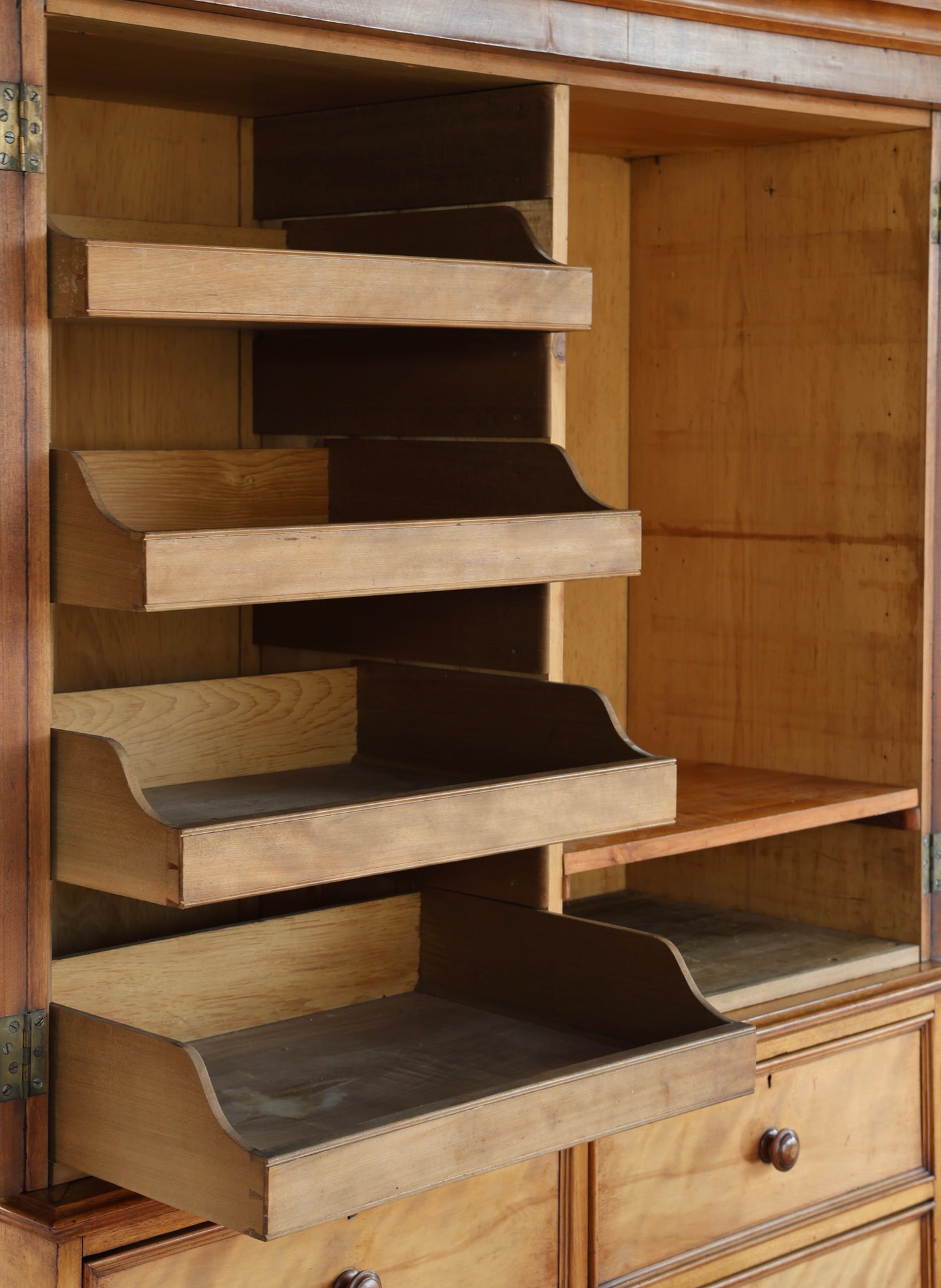 Victorian satinwood Linen Press