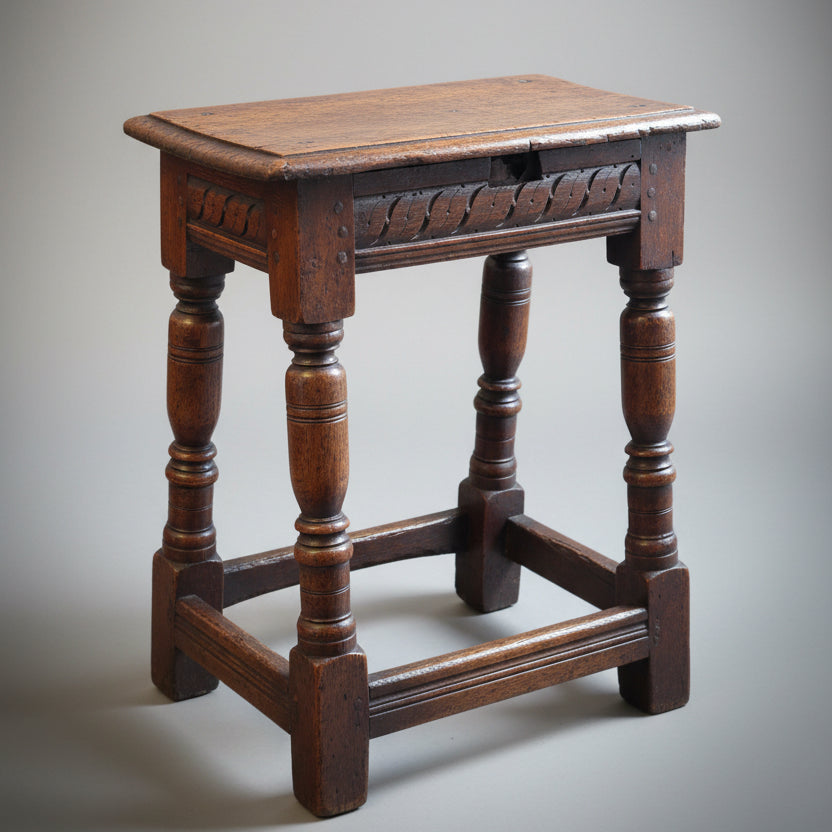 17th/18th Century Oak Joint Stool, with beautiful original patina