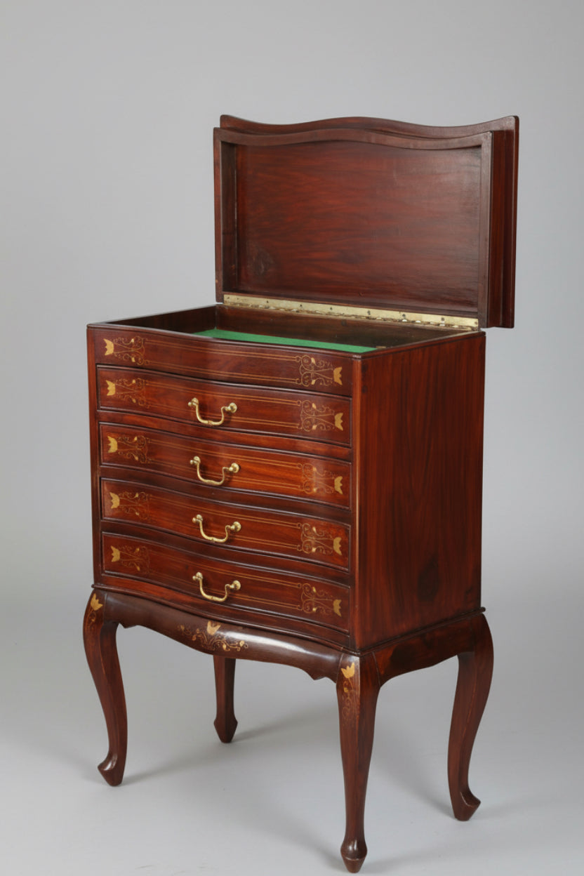 Contemporary brass inlaid rosewood Chest/Canteen