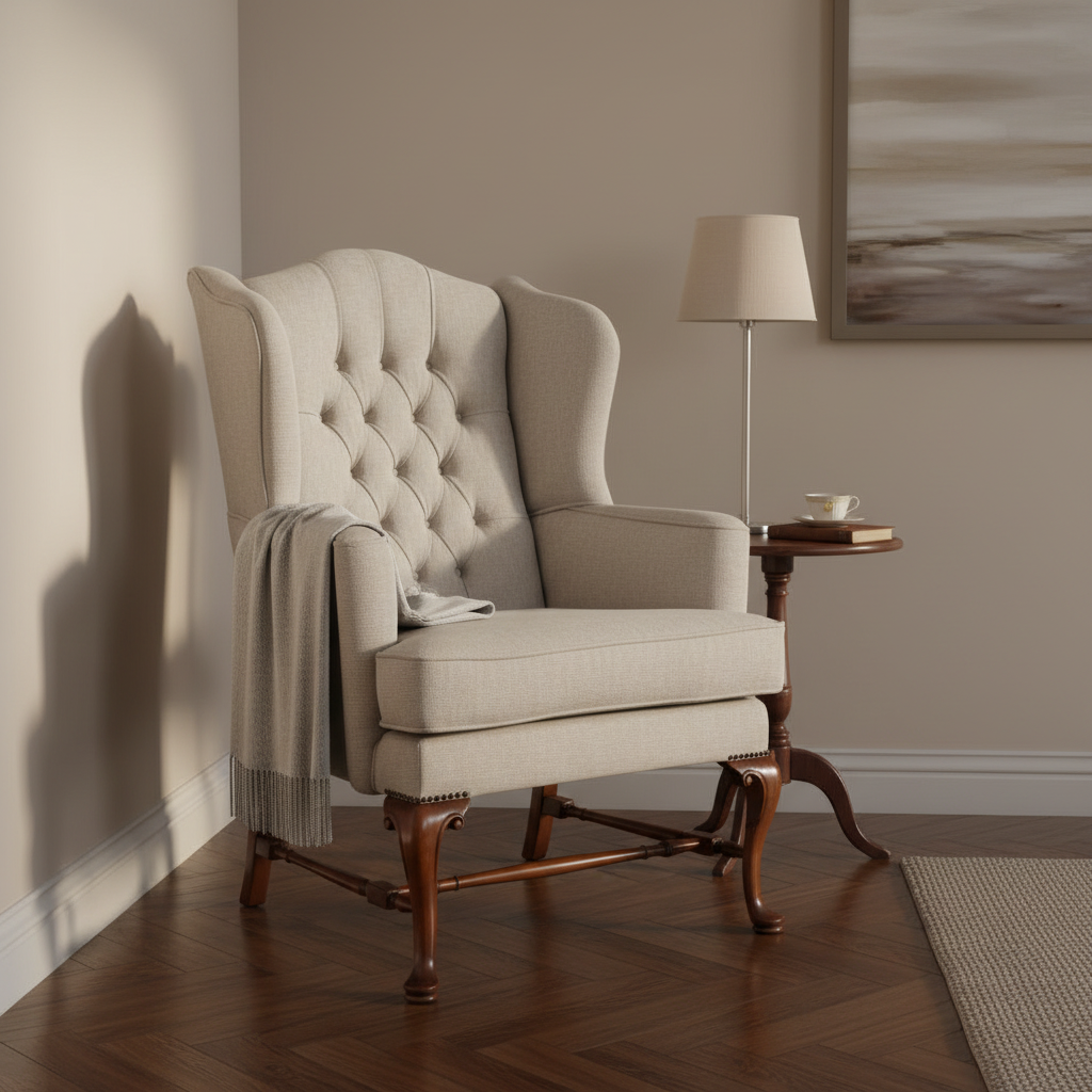 Stunning early 20th Century walnut Georgian style Wingback Armchair