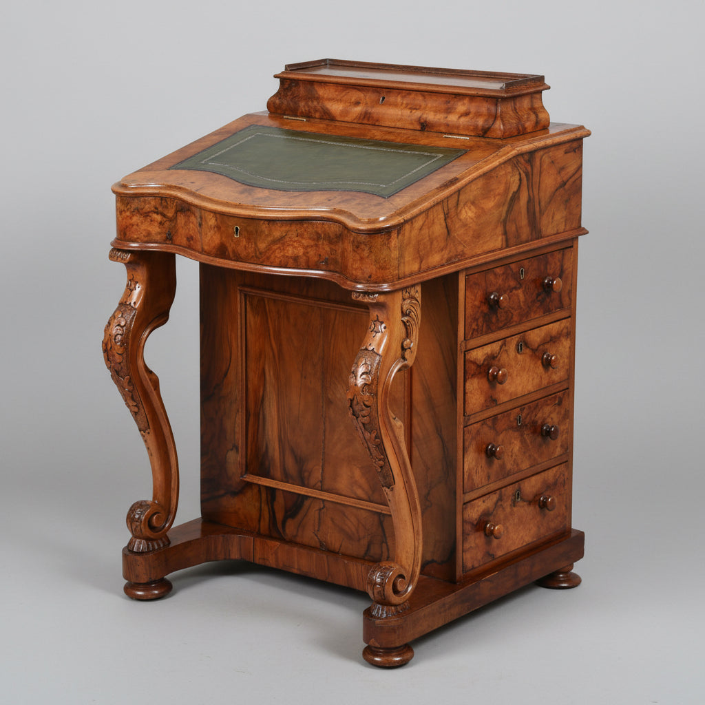 Victorian burr walnut Davenport